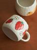 Hand Painted Ceramic Coffee Mug With Strawberry Pattern Design, Perfect For Home, Office, Event Gifts And Holiday Gifts, Hallowe