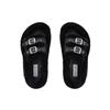 Double-breasted Flat Bottom Home Thick Bottom Fluffy Outer Wear Fluffy Slippers Women Autumn and Winter