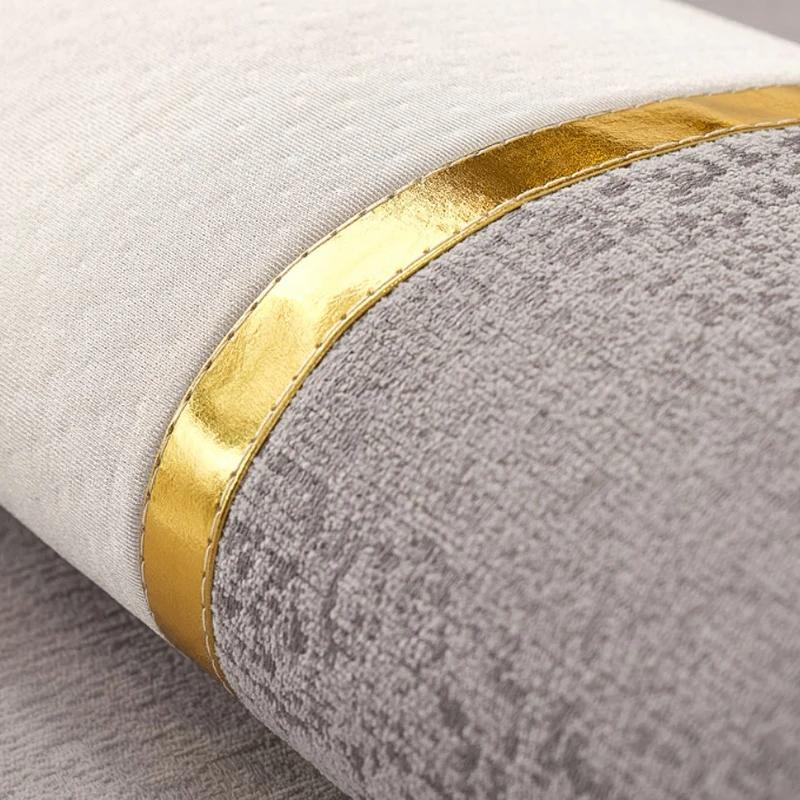 Solid Color Sofa Mat Anti Cat Scratch Sofa Cover Chenille Non-slip Gold Thread Couch Cover Modern Color Blocking Sofa Cushion