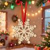 Christmas Snowflake Wood Chip Decoration 2D Wooden Pendant