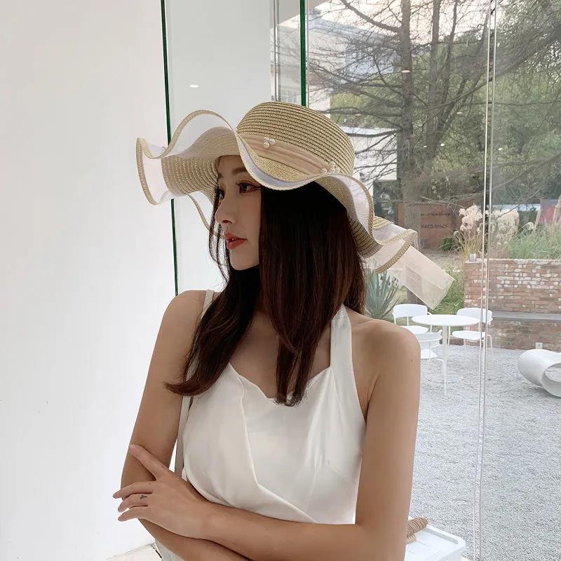 Straw Hat Women's Seaside Beach Hat Summer Temperament All-match Fashion Sun Hat Sunscreen Anti-ultraviolet Sun Hat