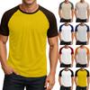 Men's Round Neck Contrast Color Raglan Short Sleeve Top T-shirt