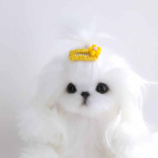 Pet Hairpin Handmade Colorful Cartoon Ultra-Light Easy-wearing Decorative DIY Flower Dog Cat BB Clip