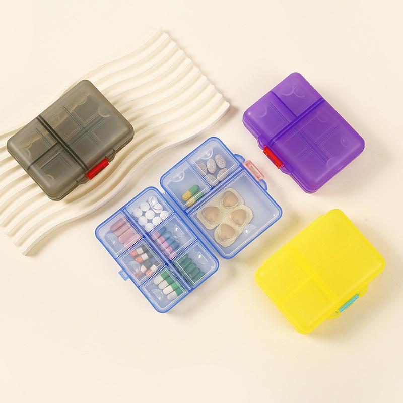 Portable 9-Compartment Transparent Pill Box with Moisture-Proof Seal and Logo