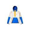 Retro Logo Fleece Colorblock Casual Hooded Sweatshirt Jacket Men Tops Blue White BV3766-133