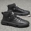 2024 Winter New Men's High Top Men's Shoes Black Shoes Boots Work Clothes Pure Black Tide Boots Men British Style Boots Men