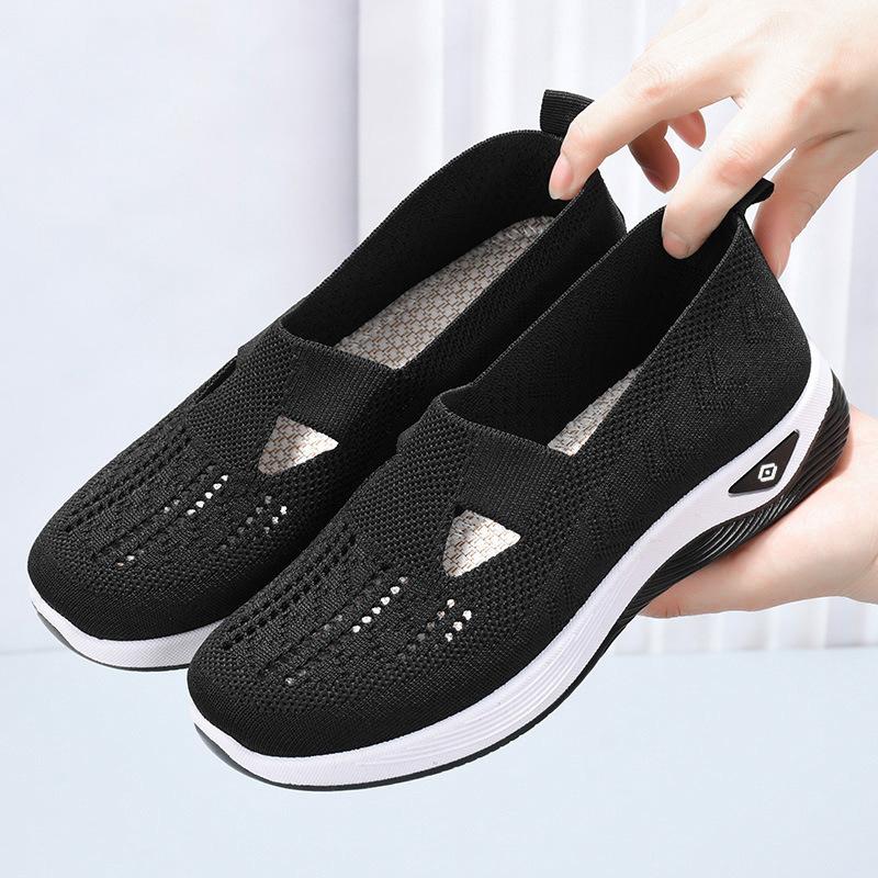 Shoes Women's Large-size Women's Shoes with Soft Soles Pedal Mother Shoes, Mesh Breathable Cloth Shoes KT