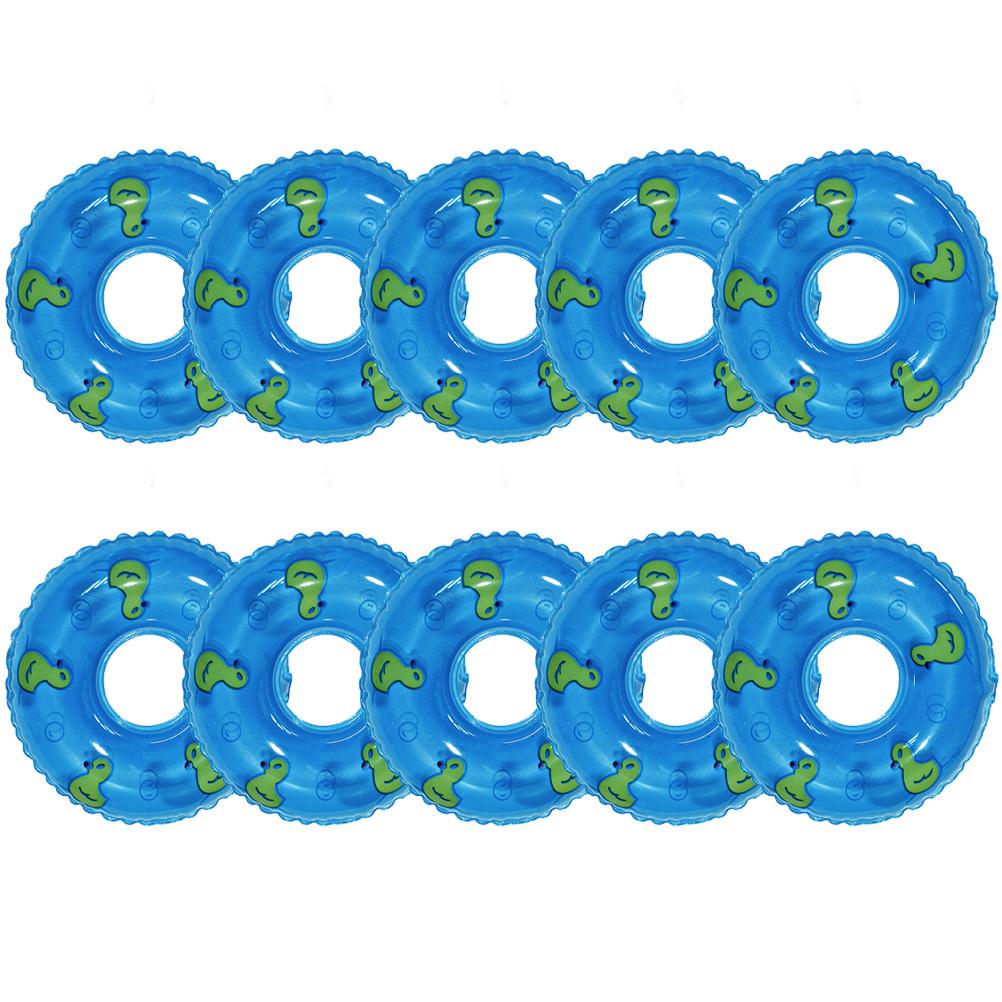10pcs Mini Swimming Ring Floaties Duck Life Buoy Accessories Decorative Ornaments Photography Props DollFloaties Mini