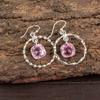 Morganite Gemstone 925 Sterling Silver Jewelry Handmade Earrings 1.60" For Gift EE-60-12