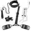 Sex Restraints Neck To Wrist Kit with Traction Chain Back Handcuffs Collar