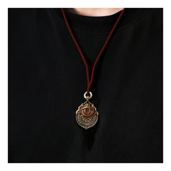 Tarot Vision Necklace All-Seeing Eye Pendant Necklace Tarot Card Symbol Pendant with Smooth Rotation Mystic Divination for Spiritual Guidance Fate