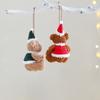 3PCS Cute Plush Bear Christmas Tree Hanging Ornaments Decorations for Home Door Window Xmas Gifts Plush Bear New Year