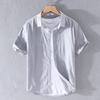 Breathable Linen Shirt Men's Short Sleeved Loose Summer Collar Cotton Shirts