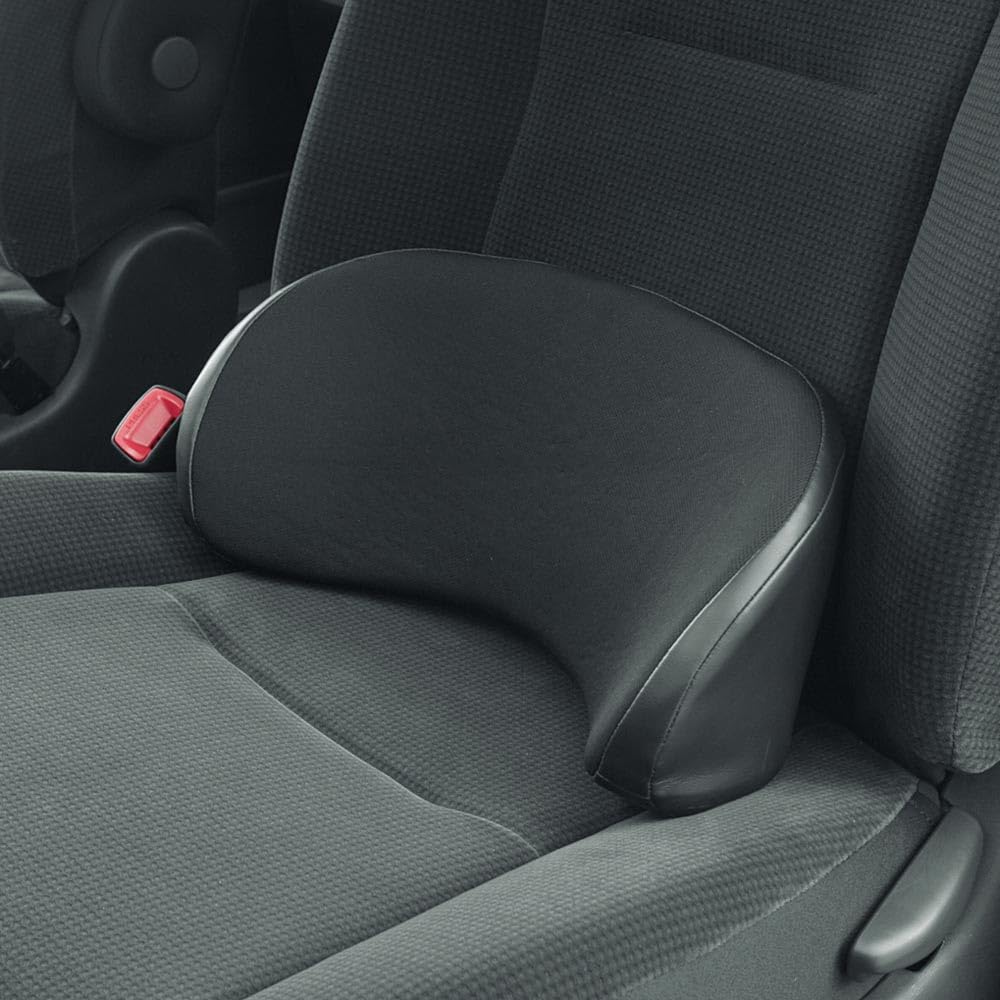 BONFORM Seat Cushion, Fit Cushion for Light and Standard Cars, Lumbar and Back Support, Back Support Type, 19x38x15.5cm, Black, 5334-76BK