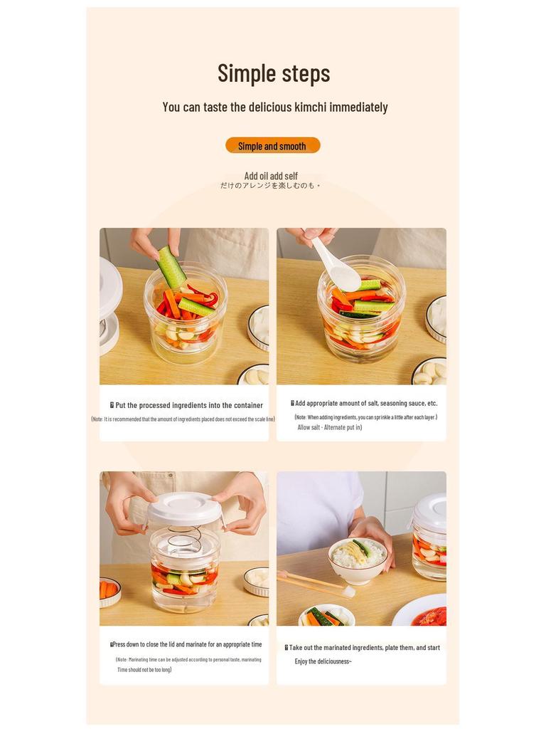 Airtight Plastic Pickle Jar - Food-Grade Kimchi & Vegetable Container