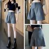Women's High Waist A-Line Summer Suit Shorts, Slimming Wide-Leg Hot Pants, 2024 Small Size, Loose and Casual