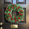 Искусственный Рождественский Венок Гирлянда Подвесной Зеленые Листья Входная Дверь для