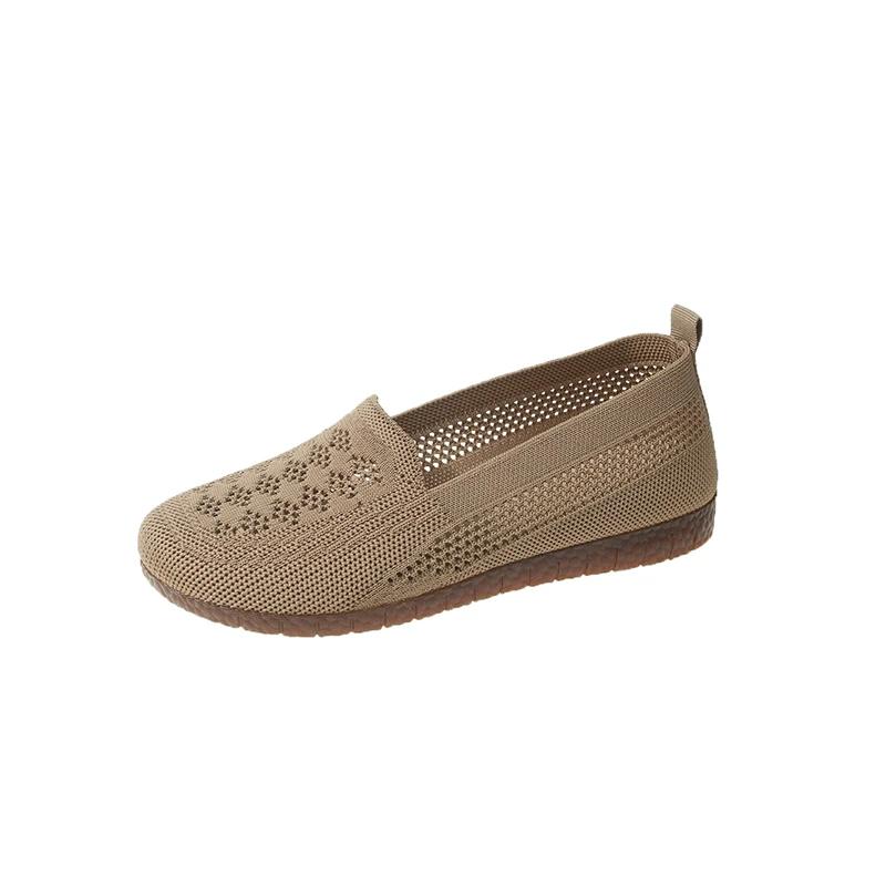 Fashion Summer Mesh Breathable Flat Shoes for Women Breathable Lace Casual Loafers Comfortable Casual Lightweight Women Shoes Size35-43