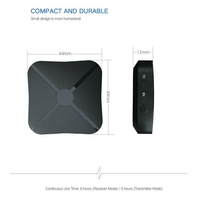 Bluetooth 4.2 Wireless Audio Aux Transmitter & Receiver 2 IN 1 Adapter 3.5mm