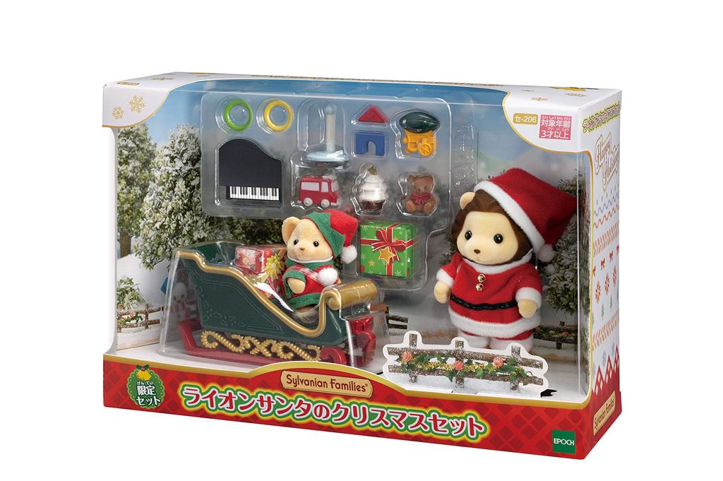 Sylvanian Families Сезонный рождественский сертификат ST Mark для детей от 3 лет и старше Игрушечный кукольный домик Sylvanian Families EPOCH [Набор Льва Санты] SE-206