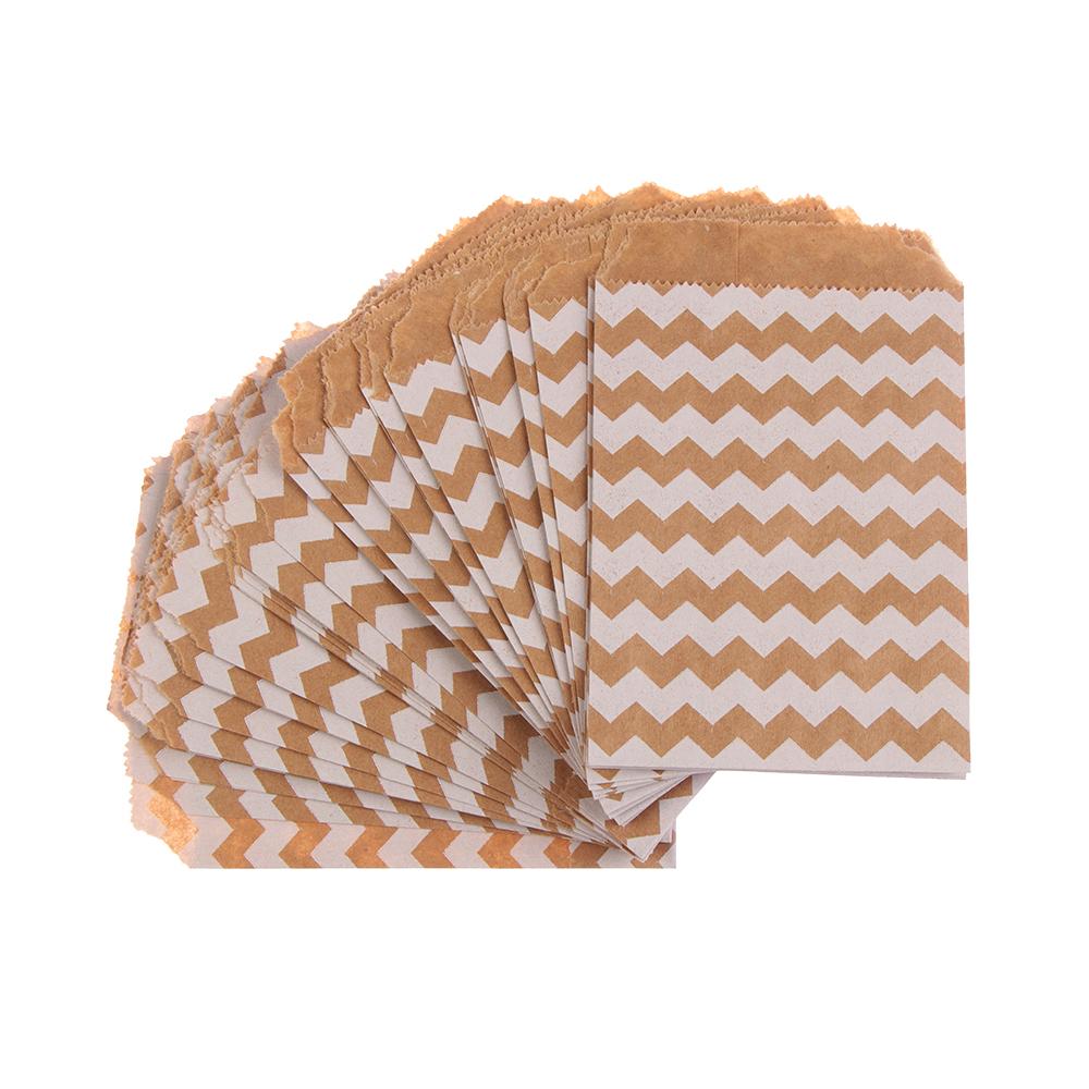 Wrapping Supplies Wave Dot Baking Kraft Paper Bag Packing Pouch Candy Biscuit Bags Popcorn Bag