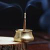 Incense Burner Smooth Exquisite Golden Bowl Shape Incense Stick Holder for Bedroom