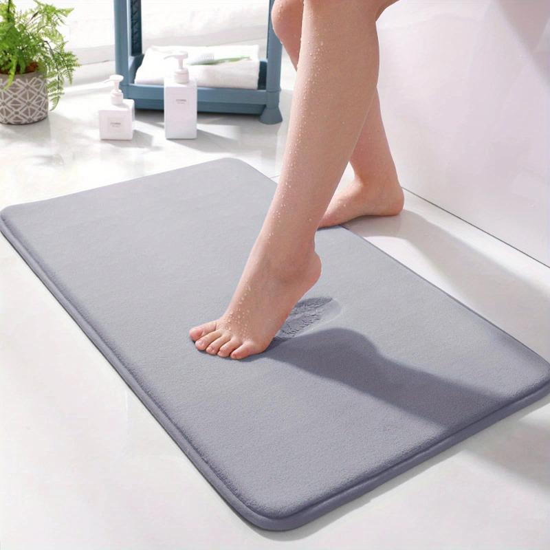 Absorbent Memory Foam Carpet Non-Slip Bathroom Toilet Bath Mat Soft Shower Decorative Rug Sponge Flat Bathtub Anti-skid