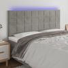 VidaXL LED Headboard Bedroom Furniture Double Bed Accessory Head of Bed Frame Interior Light Grey 3122484