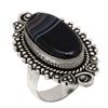 Gray Bostwana Agate Gemstone Handmade Silver Jewelry  "7.75"