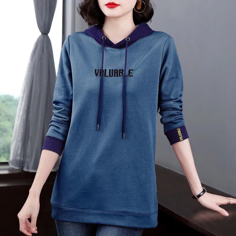 Sweatshirt Cotton Women Oversized Pullover Blouse Loose Casual Hooded Sweatshirt Tops