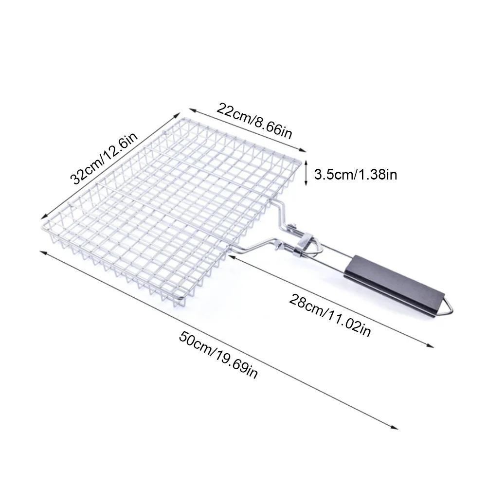 304 Stainless Steel BBQ Mesh Non Stick Grilling Basket Grill Mesh Mat Meat Vegetable Steak Picnic Party Barbecue Tool