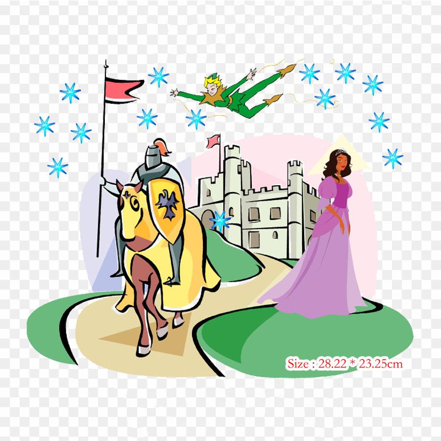 Castle Halloween Desktop Wallpaper Iron On Heat Transfer Printing Vinyl Patches Sticker for Clothes DIY Appliques Washable Patches