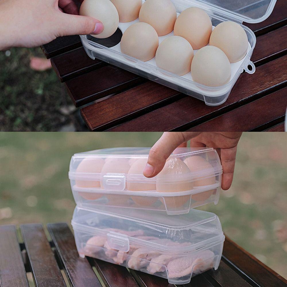 3/4/8 Grids Egg Holder Anti-fall Egg Storage Box High Quality Eggs Case  For Outdoor Camping