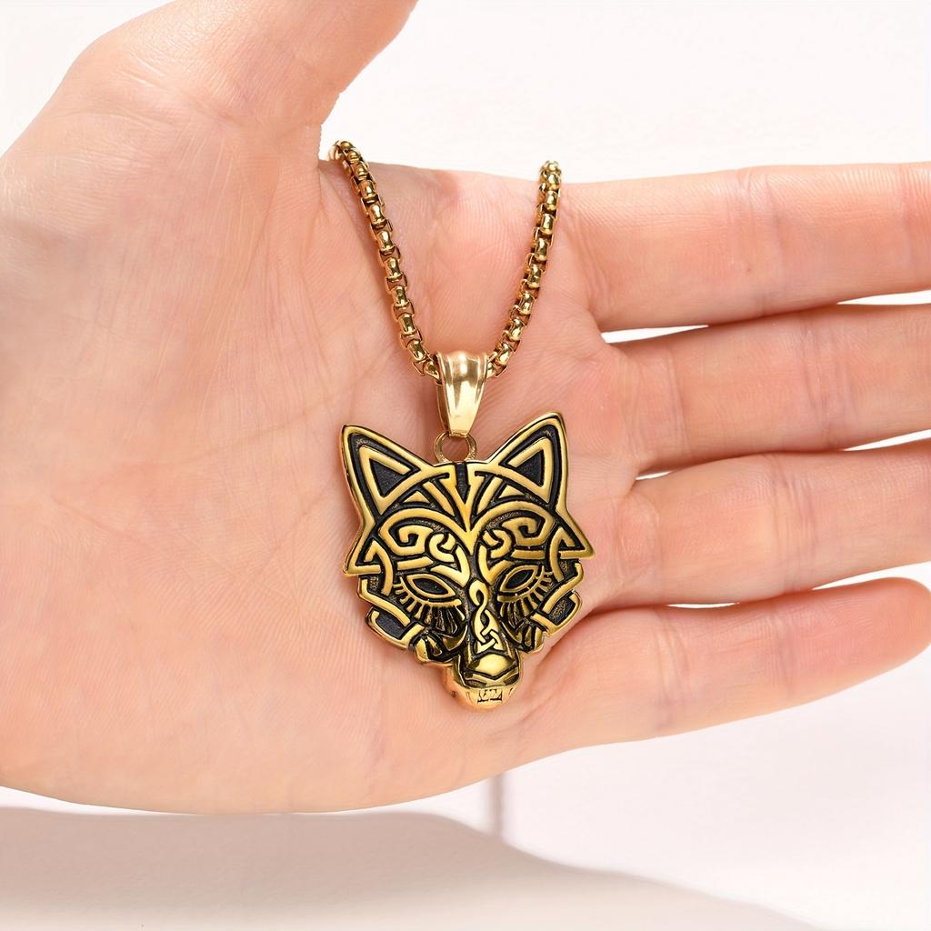 Classic Fashion Wolf Head Men's Pendant Necklace - Neck Accessories