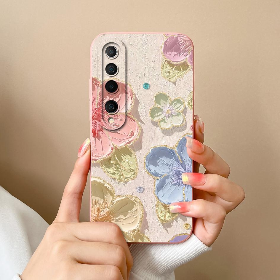 For Xiaomi Mi 10 11 Lite NE 10i 10T 11T 11X Pro Phone Case Cover Small Floral Pattern Shockproof Liquid Soft Silicone Anti Slip For Xiaomi Shell Capas