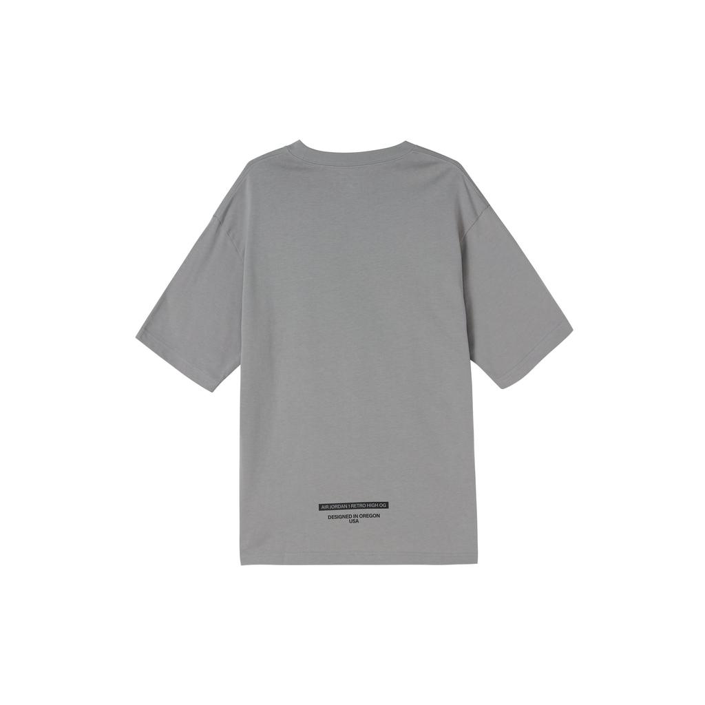 Jordan FW22 Solid Color Logo Print Letter Crew Neck Short Sleeve T-Shirt Men Tops Gray DV9727-062