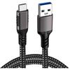 Кабель USB Type C 0,3 м Кабель USB-A - USB-C [передача данных 10 Гбит/с, быстрая зарядка 60 Вт] USB3.2 Gen2, совместимый со стандартом PD, тип C, прочный нейлоновый трикотаж
