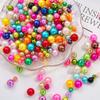 30-200pcs/bag Acrylic Polychromatic Round Loose Beads DIY Bracelet Necklace Jewelry Making Accessories