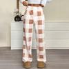 Women Pajama Pants Plush Sleep Pants Soft Elastic Waist Pajama Bottoms Plaid Pants With 2 Pockets