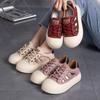 Summer New Muffin Sole Little White Shoes Student Big Head Casual Shoes Round Head Hollow Hole Shoes Women's T