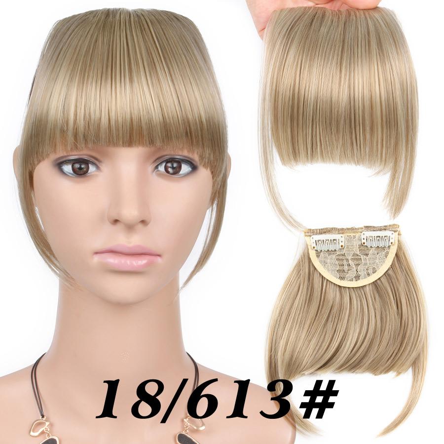 Fringe Bangs Synthetic Hair Extensions Clip In Bangs 6 Inch Short Straight Hairpiece Front Neat Bang Two Side Blonde