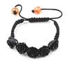 [K2877] - Shambhala Bracelet 'Rosa Romantica' Black