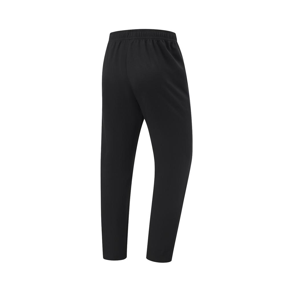 Li Ning Fitness Series Solid Color Comfortable Straight Leg Knitted Sports Pants Men Bottoms Black AKLU145-1