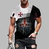 New Summer Men's Fashion T-shirt Personality Cross Printed Men's T-shirt Top