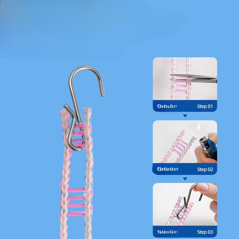 5 Rolls of Travel Outdoor Non-slip Windproof Thicker Colourful Bag Fence Clothesline