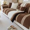 Simplized Stripe Fleece Decor Chenille Sofa Cover Anti-Slip Couch Cushion Cover for Living Room Four Season Sofa Towel