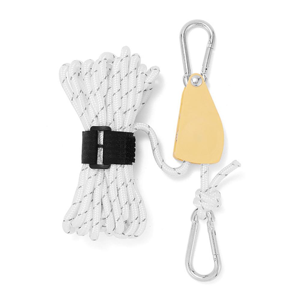 4mm 4m Rope Fastener Reflective Nylon Tent Wind Rope Tensioner with Carabiner Tent Wind Rope Fixed Buckle Adjustable for Camping