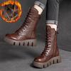 Winter Female Ankle Boots Artificial Leather Cotton Boots Thick-soled Padded Women Shoes Warm Snow Boots Female