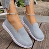 Fashion Women Casual Shoes Summer Slip On Solid Color Sneakers Women Fashion Mesh Breathable Casual Shoes Non Slip Walking Flat Loafers