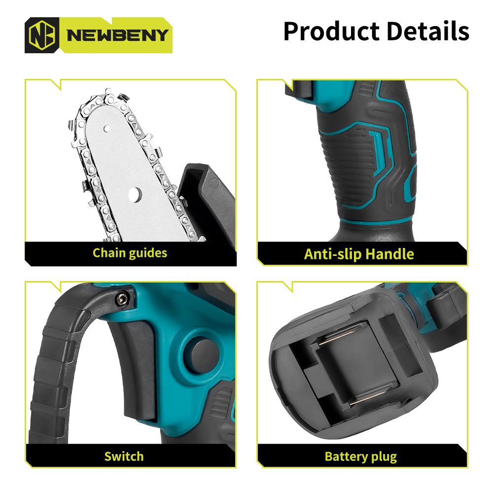 Newbeny Brushless 6 Inch Electric Saw+ 30mm Electric Pruning Shears Set Cordless Garden Woodworking Tools For Makita 18V Battery